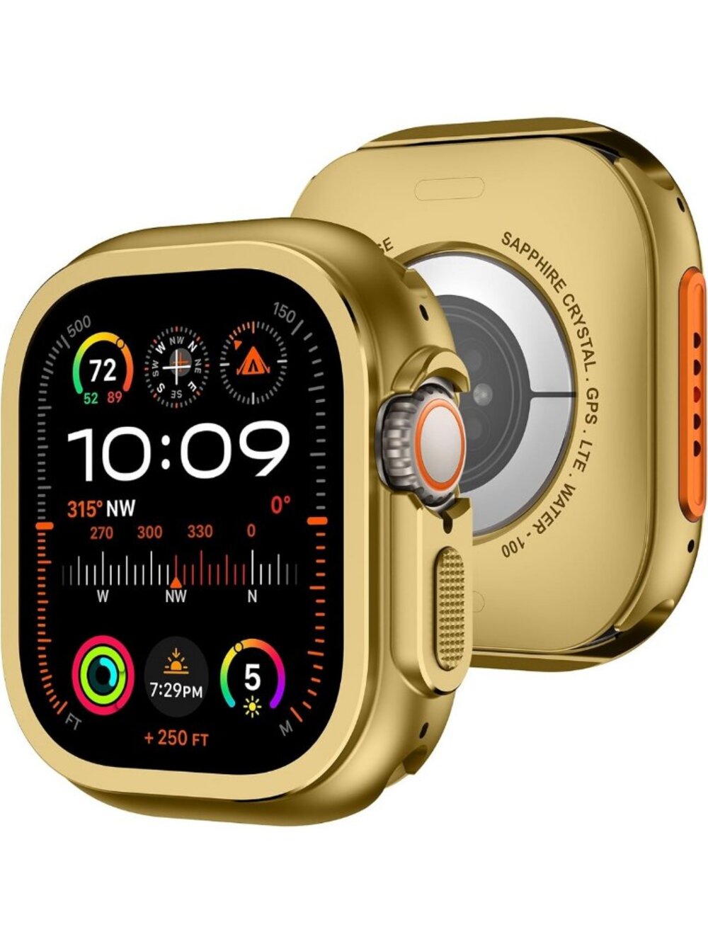 Rugged 2-in-1 Metal Case for Apple Watch Ultra 49mm - Shockproof Bumper Cover